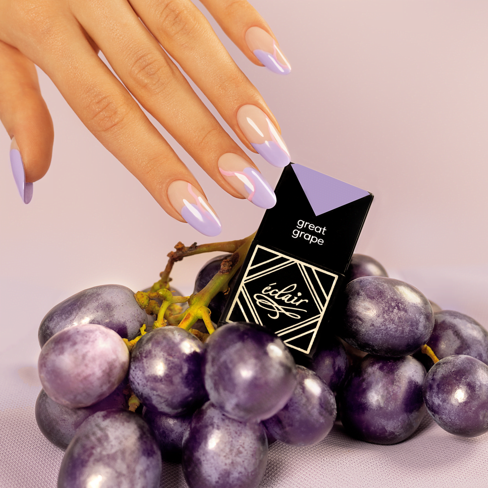 stylizacja paznokci lakierem hybrydowym Eclair Nail Great Grape 7ml